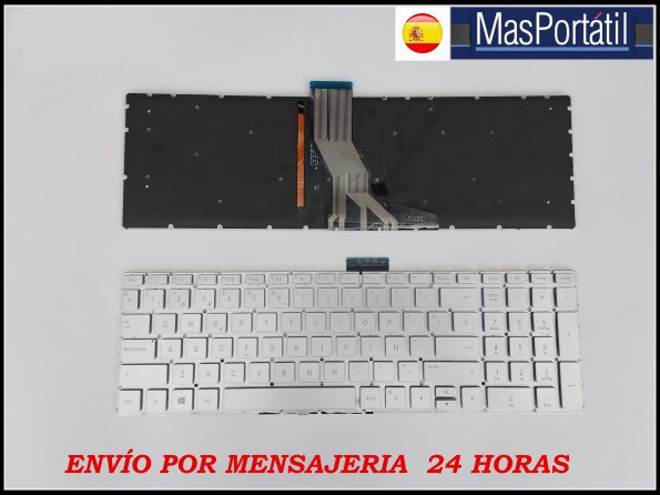 TECLADO ESPAÑOL NUEVO PORTATIL HP PAVILION 15S-EQ1043NS, 15S-EQ1042NS RETROILUMINADO LETRAS BLANCAS